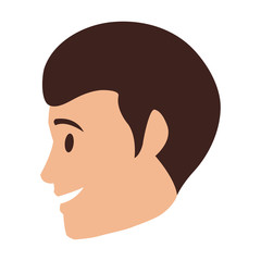 Young man face cartoon vector illustration graphic design
