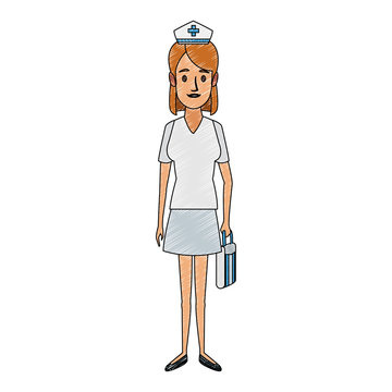 Cute nurse cartoon vector illustration graphic design
