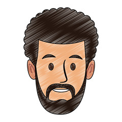 Young man face cartoon vector illustration graphic design