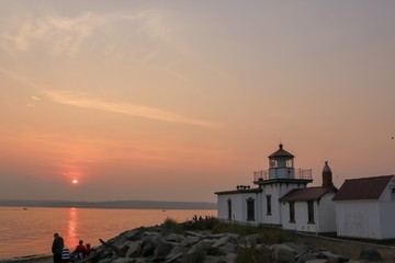 Discovery Park Lighthouse at Sunset