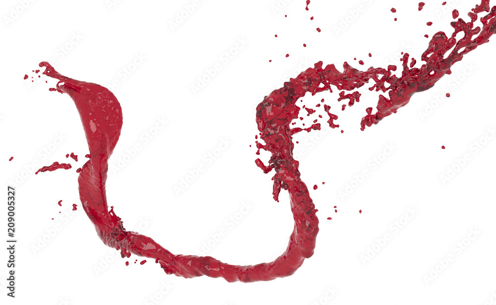 Leinwandbilder 3D render of water splash in line with clipping path