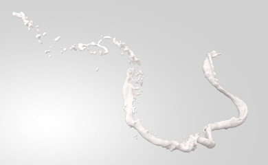 3D render of water splash in line with clipping path