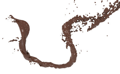 3D render of water splash in line with clipping path