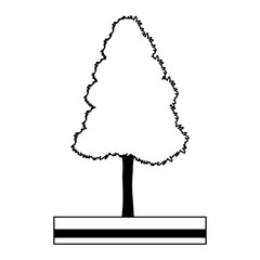 Tree on ground vector illustration graphic design