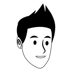 Young man face cartoon vector illustration graphic design