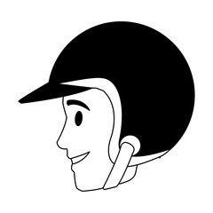 Young man with scooter helmet vector illustration graphic design