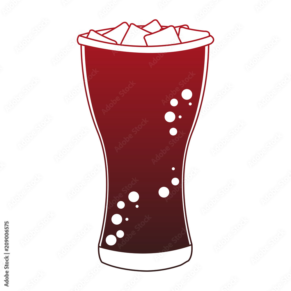 Poster Cola in glass vector illustration graphic design