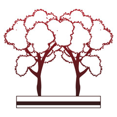 Trees on ground vector illustration graphic design