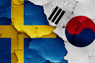 flags of Sweden and South Korea