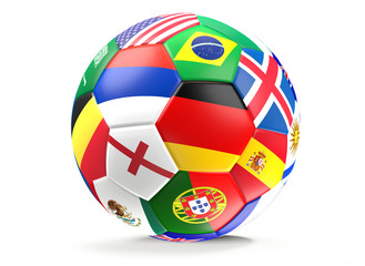 Obraz premium soccer ball flags 3d rendering isolated