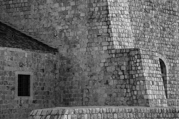 Detail fortress wall, stone, Dubrovnik, Croatia