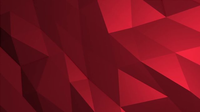 Abstract cg polygonal Red surface. Geometric low poly triangles motion background. 