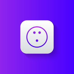 Bowling line icon isolated on gradient background