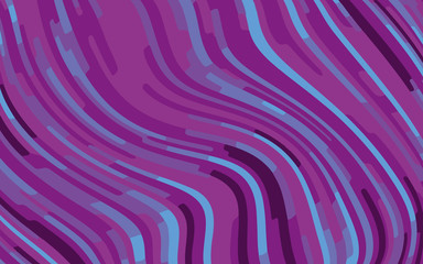 Minimal design. Abstract pattern with wave lines. Violet striped background. Geometric wavy backdrop. Vector illustration 