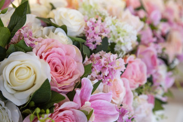 Artificial rose flowers mixed bouquet