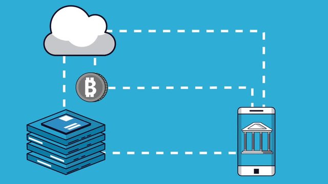 Buy and transfer bitcoin from smartphone High Definition colorful animation scenes