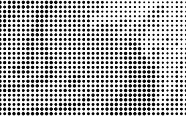 Grunge halftone background. Dotted pattern. Abstract futuristic panel. Minimal design. Vector illustration