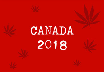 Vector image of marijuana leaf to celebrate Canada legalization - 2018.