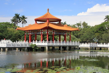 Fototapeta na wymiar A park with beautiful lake in Tainan, Taiwan