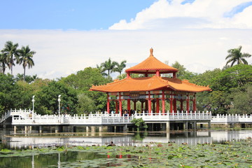 A park with beautiful lake in Tainan, Taiwan