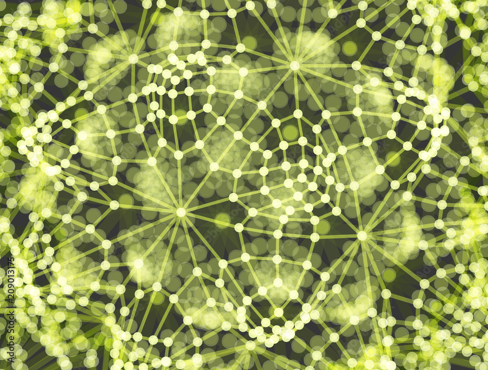 Wall mural lattice structure. science or technology background. graphic design. 3d grid surface. abstract vecto