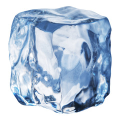 Ice cube. Macro shot. Clipping path.