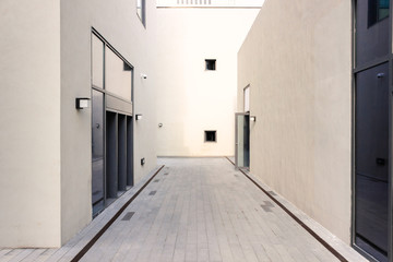 Town streets and buildings