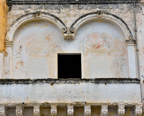 arches of a historic palace nardò salento italy