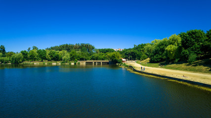 Fototapeta premium drone at the river