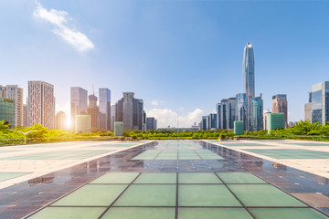 Fototapeta na wymiar Shenzhen center skyline and square