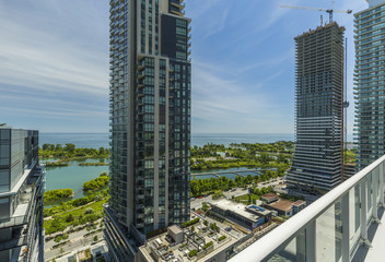 Residential Buildings in Downtown Toronto on the lake shore of Ontario
