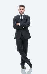 portrait in full growth. confident businessman