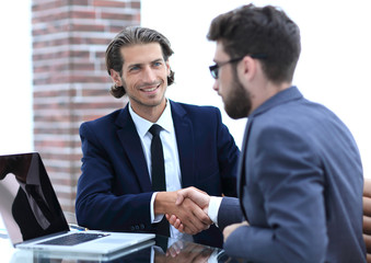 closeup. business handshake in an office.