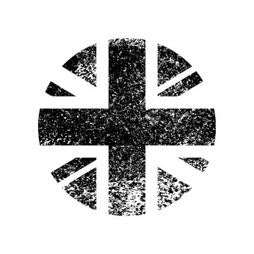 Great Britain grunge rubber stamp with British flag, black isolated on white background, vector illustration.