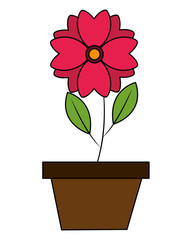 flower in pot decoration ornament image vector illustration