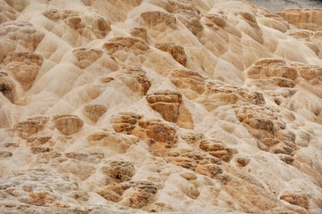USA. Yellowstone. Geyserite is a siliceous tuff deposits of thermal waters
