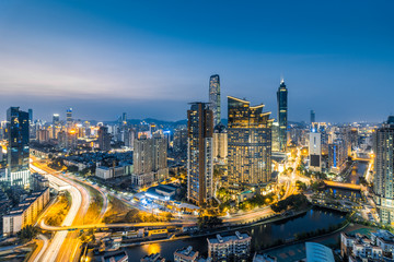 Fototapeta na wymiar Shenzhen Luohu District financial center skyline