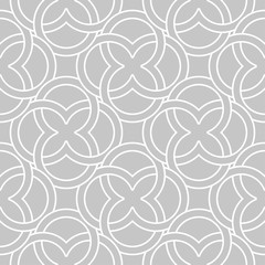 Gray and white geometric ornament. Seamless pattern