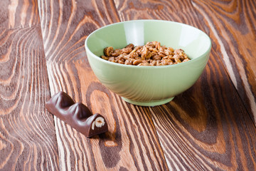 dry muesli in bowl