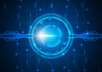 Fototapeta premium Blue Light Circle Digital Technology Vector