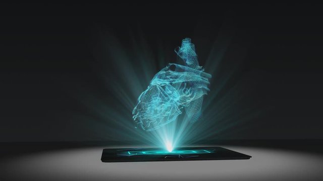 Heart health projection futuristic holographic display hologram technology