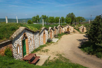 Fototapeta na wymiar Wine cellars in Vrbice village, Moravia, Czech Republic