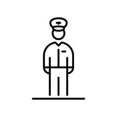 Aviation pilot icon avatar simple flat style illustration