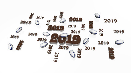 Several Rugby 2019 Designs with Some Balls