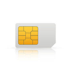 Vector Mobile Cellular Phone Sim Card Chip Isolated on Background