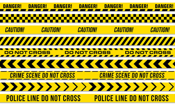 Black And Yellow Stripes Vector Police Tape