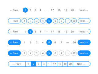 Pagination bar vector page navigation web buttons - obrazy, fototapety, plakaty