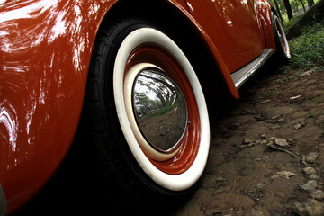 retro classic car tyre model