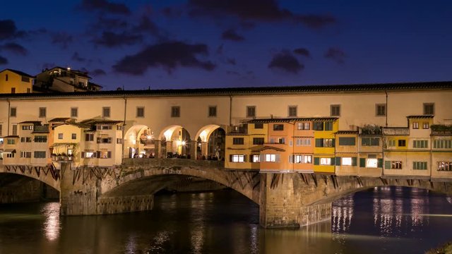 4K Timelapse Ponte Vecchio at Sunset in the Florence Tuscany 01
