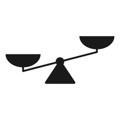 Scales black icon. Vector scale simple illustration.